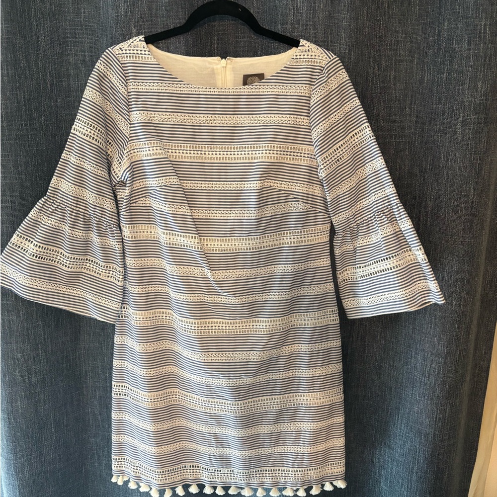 Vince Camuto Blue and White Striped Dress